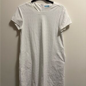 J. McLaughlin White Boxy Ribbed T-Shirt Dress